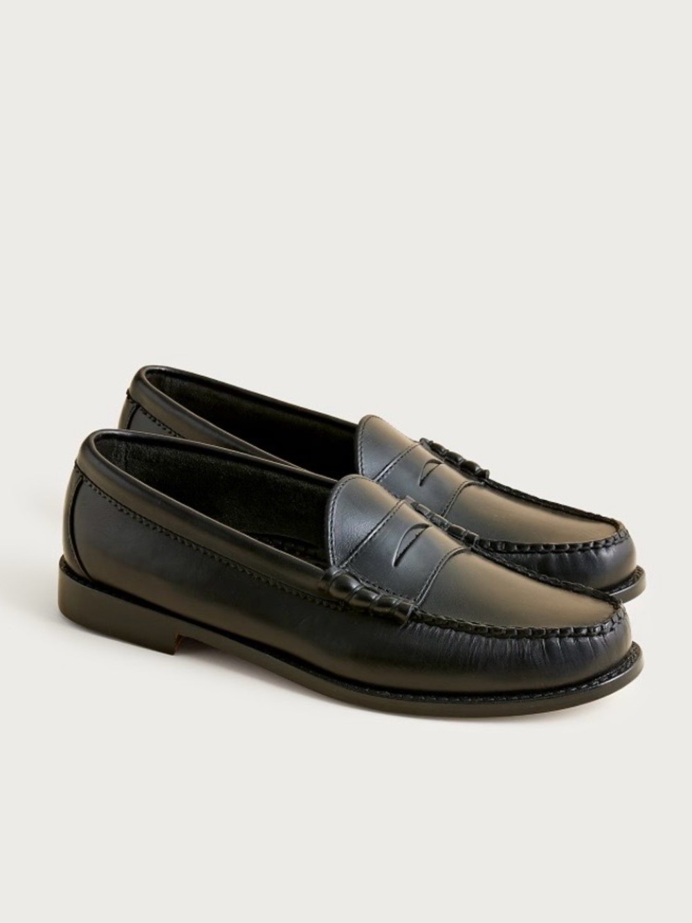 NEW J. Crew Camden Penny Loafers with leather soles in black size 12 BJ009 $258